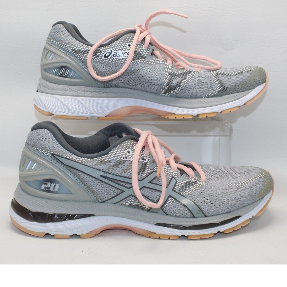 Asics Gel-Nimbus‎ 20 Womens Running Shoes Grey Pink T850N Size 9